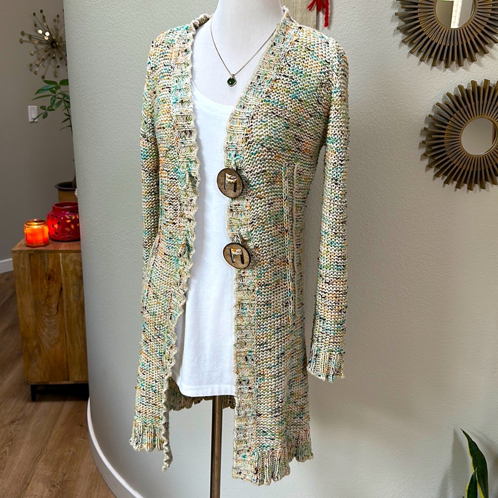 BCBG boho tunic cardigan SZ S